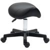 Saddle Stool, PU Leather Adjustable Rolling Salon Chair with Steel Frame for Massage, Spa, Beauty and Tattoo, Black