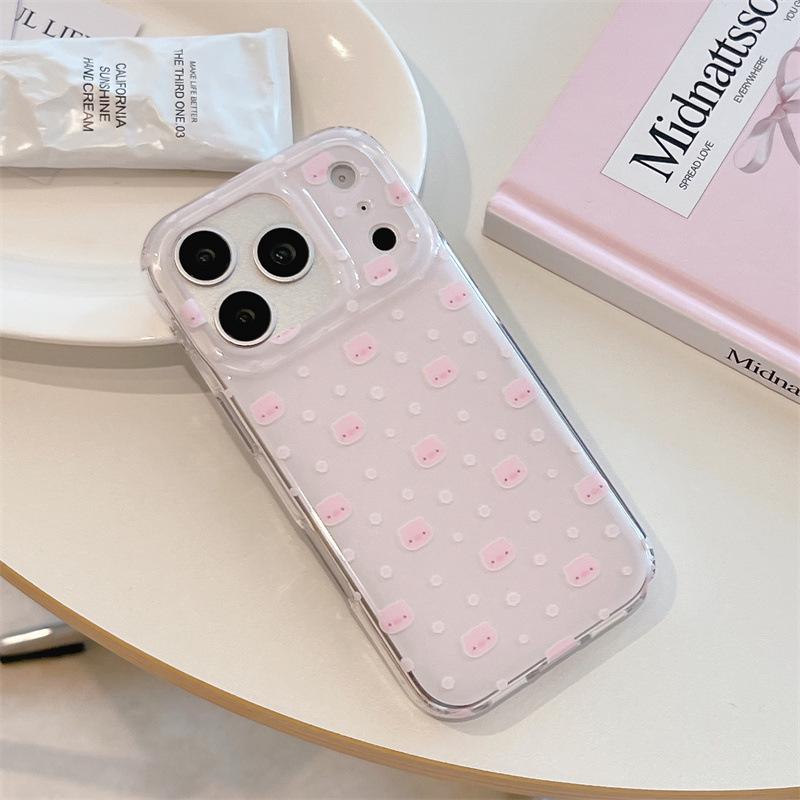 Full Screen Fish Roll Cute Pig Chain Case for iPhone 17/16 Pro Max/15/14 iPhone 14 Pro