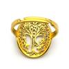 Yoga Healing Tree of Life Ring for Women Men Stainless Steel Gold Color Balance Spiritual Adjustable Rings Jewelry R59S02