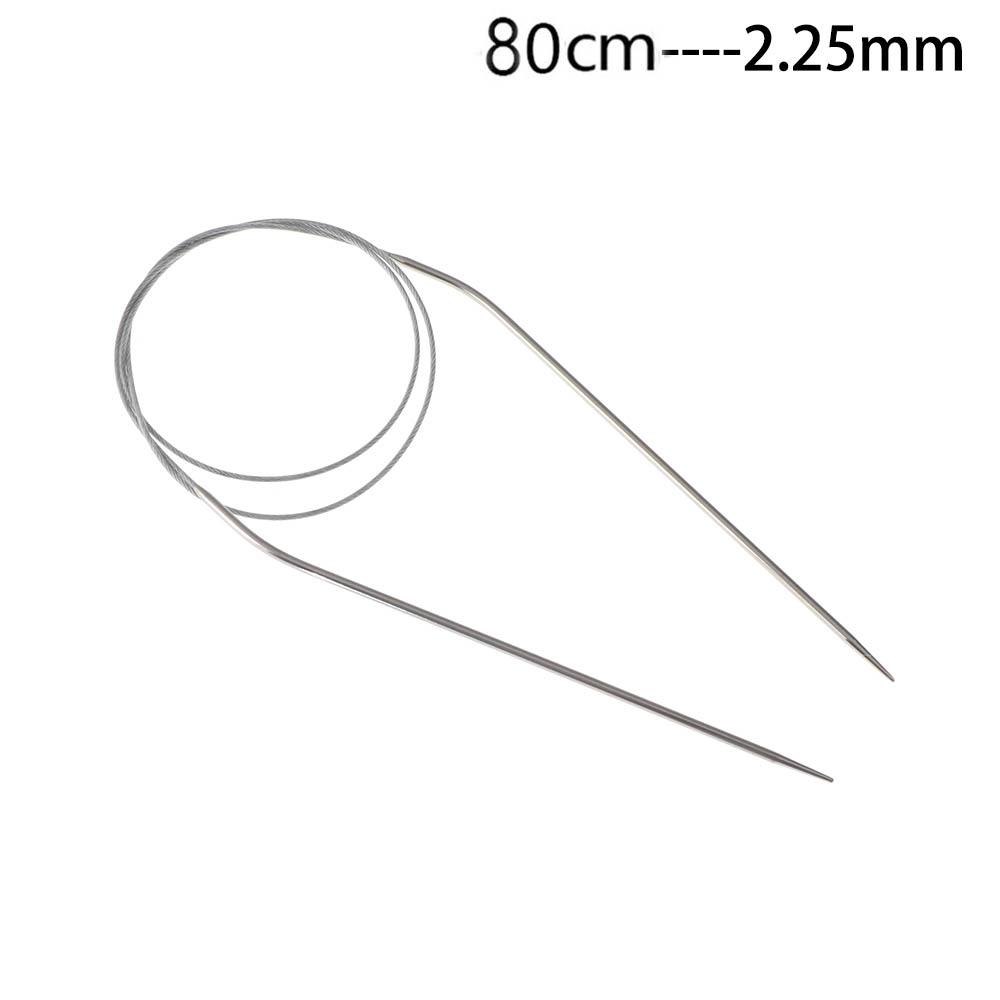 80/100cm Stainless Steel Circular Needle Round Weaving Knitting Needles Handmade Crochet Hook DIY Crafts Household Sewing Pins
