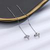 Flash Diamond Heartbeat Earline Integrated Earclip Creative Design Sense Fresh Earrings Earrings Earrings Women'S Flash Diamond Wavy Fringed Earrings