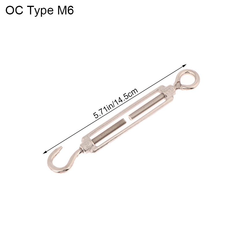 1Pc Oc/Oo/Cc Type M4 M5 M6 M8 Stainless Steel 304 Adjust Chain Rigging Hooks Eye Turnbuckle Wire Rope Tension Device