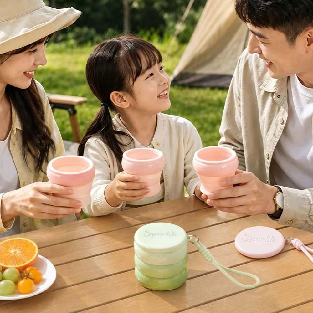 120ml Silicone Foldable Water Cup Collapsible Drinking Mug New Camping Mug for Camping Cutlery