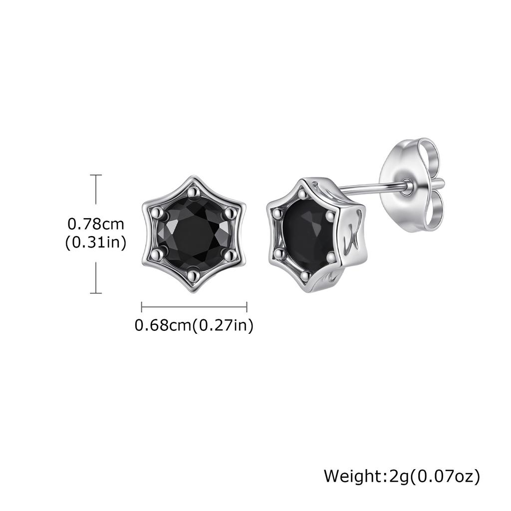 Hip Hop Star Stud Earrings for Men Women,Silver Color Zircon Star Tiny Stud Earrings,Minimalist Ear Hole Care Accessories Gifts