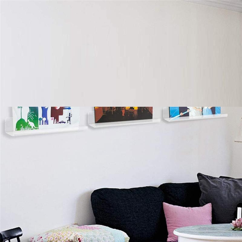 Practical-8PCS Acrylic Record Display Stand Clear Wall Mounted Vinyl Record Holder Shelf LP Record Album Stora