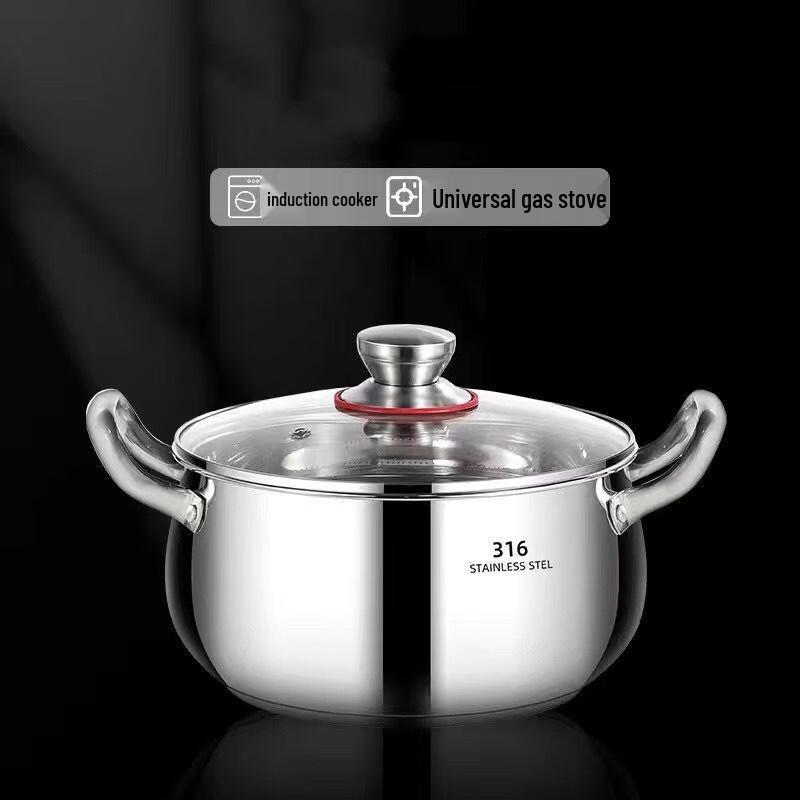 Wutuo 316 Stainless Steel Drum Soup Pot with Steamer