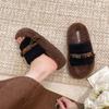 Home lamb wool new autumn and winter cotton slippers thick-soled fluffy slippers women's wear feels warm