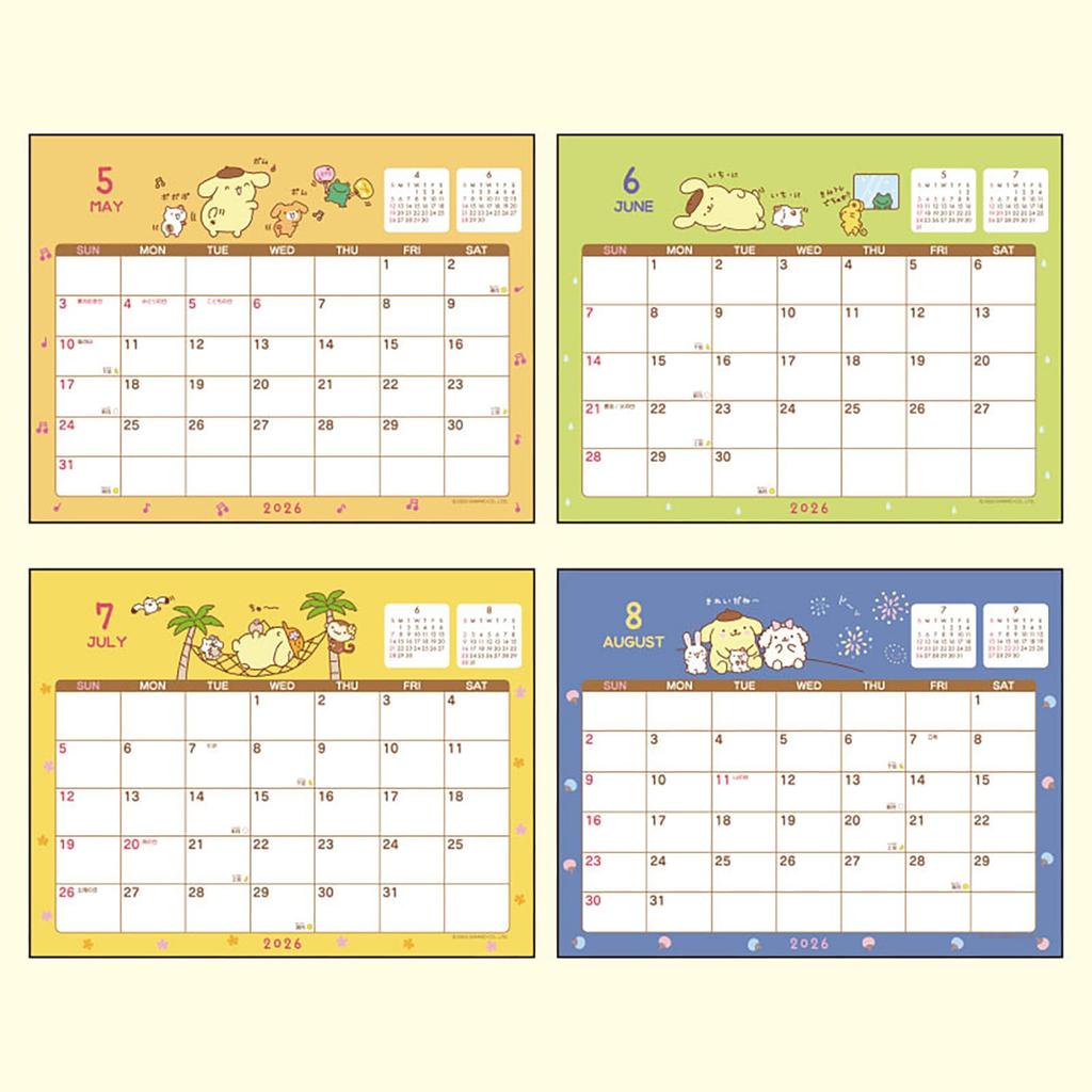 Sanrio 2026 Pompompurin Paper Tabletop Ring Calendar 622087