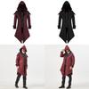 Medieval Retro Unisex Spliced Hooded Jacket For Stage Performances Halloween And