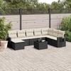 VidaXL Garden Lounge Set with Cushions 9 Pcs, Patio Sofas, Patio Furniture Set, Outdoor Furniture, Black 3220565