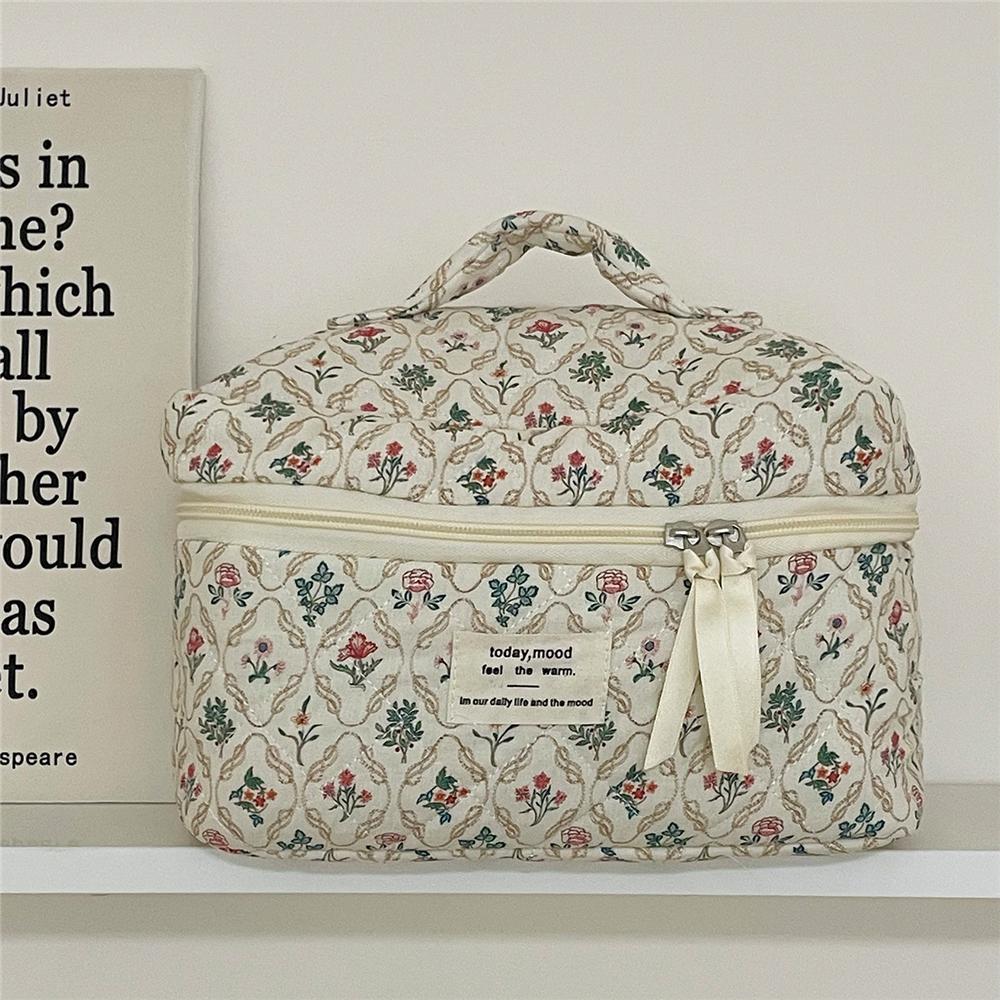 Large Floral Cosmetic Bag Coquette Organizer Bag Fashion Aesthetic Toiletry Bag  for Women Girls