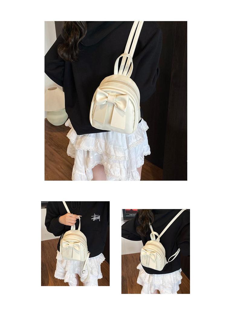 Korean Style Women's Bow Backpack - 2025 New Sweet Fashion Handbag, High Value Small Backpack for Outings