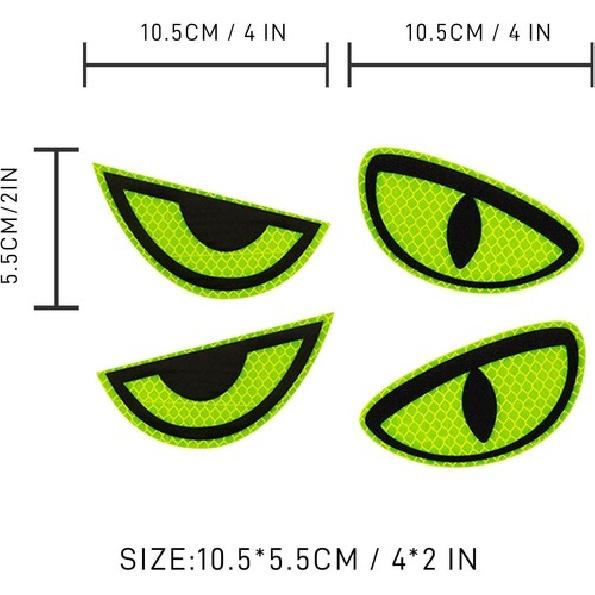 2 Pack Car Stickers Eye Yellow Night Safety Driving Round Sharp Eyes 2 Pcs