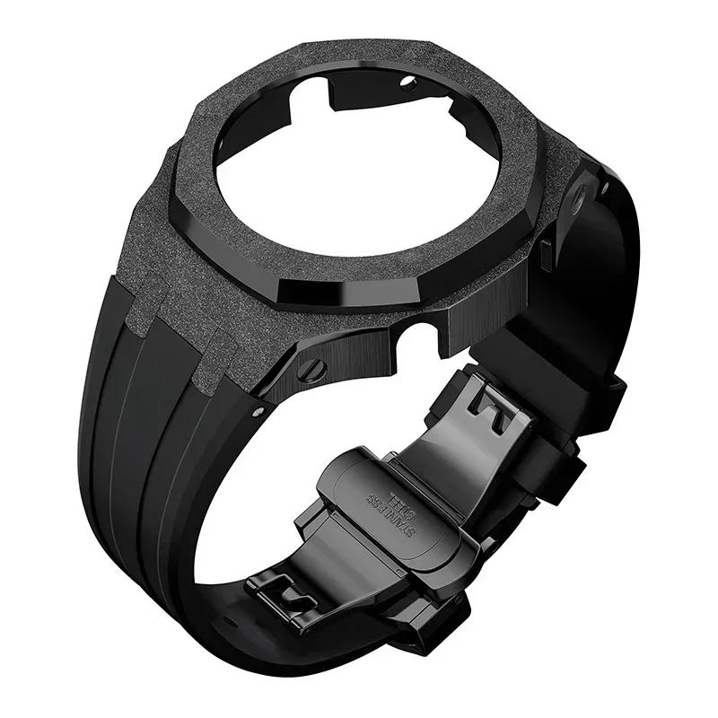 Zestaw modyfikacyjny Gen4 do Casioak GM2100 Metalowa obudowa ze stali nierdzewnej Gumowy pasek Zestaw do modyfikacji Akcesoria Casioak GM-2100 ze śrubami