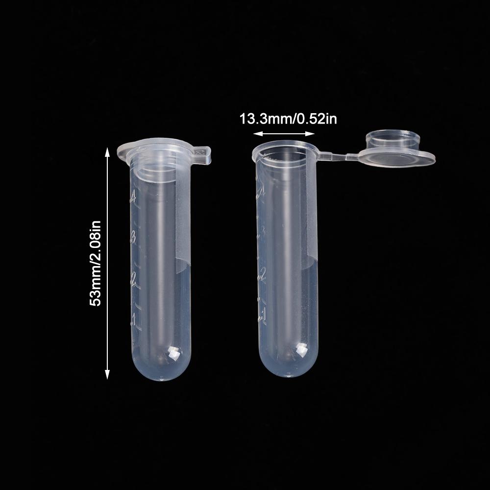 20PCS 5ml Storage Lid Sample Scale Plastic Round Bottle Centrifuge Tube Small Vial