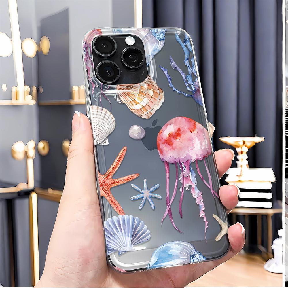 Underwater World Phone Case For IPhone 16 15 14 13 12 11 Pro Max XR XS Max 7 8 Plus Girl Kawaii Cover Case Funda Bumber 16 15 14