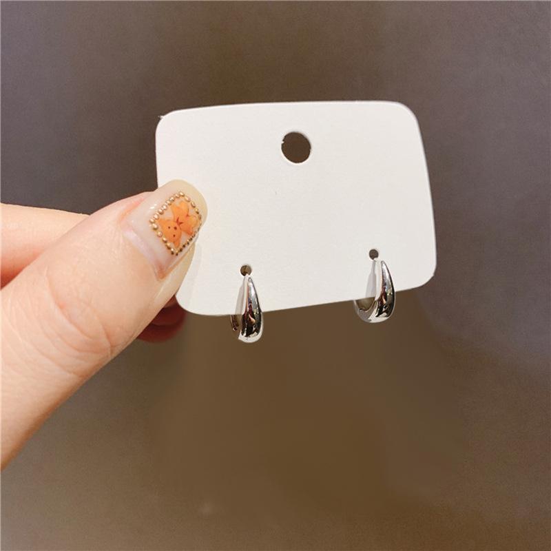 Sleek Teardrop Huggie Hoop Earrings For Women Minimalist Jewelry