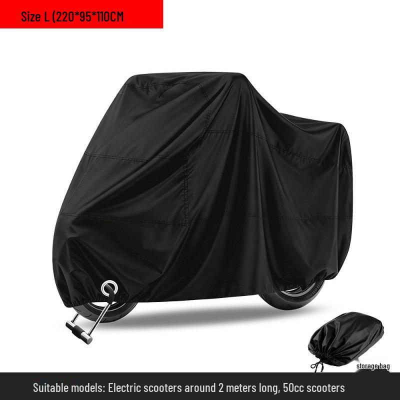 Motorcycle and Electric Vehicle All-Weather Protective Cover: Dustproof, Snowproof, Windproof, Waterproof. S 190*85*115CM