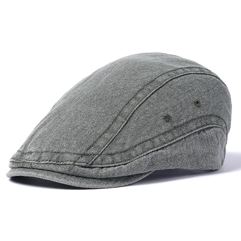 2025 New Styles Spring and Summer Retro Distressed Denim Men's Beret British-style Women's Visor Newsboy Cap and Painter's Hat