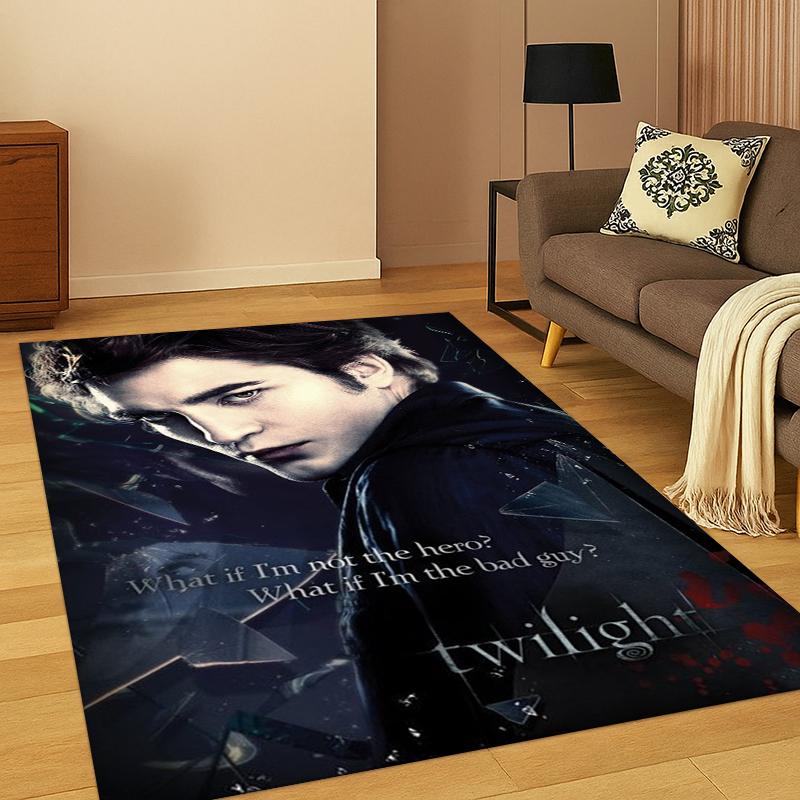 Tappeto Tappeto Saga di Twilight Edward Bella per Camera da Letto Soggiorno Divano Sala Giochi Zerbino Decorazione Casa, Tappeto Area Giochi Bambini Antiscivolo Regalo