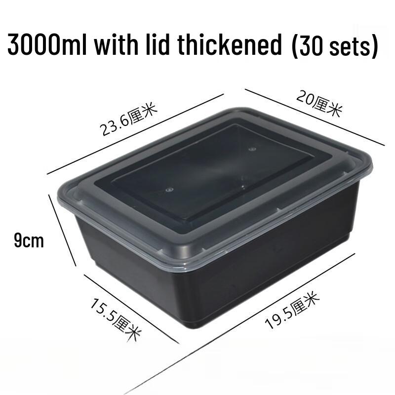 

Disposable Plastic Food Containers with Lids (30 Sets)
