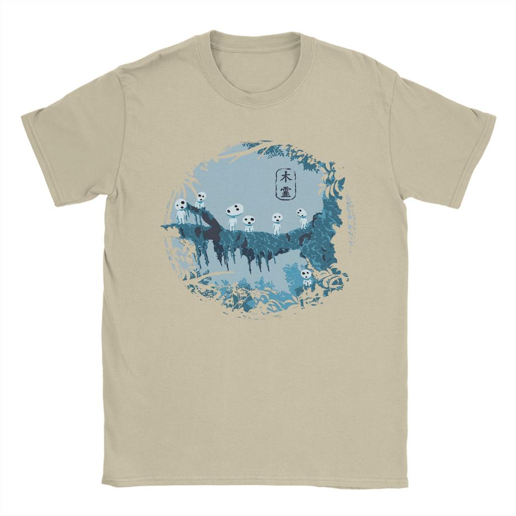 Leisure Kodama P-Princess H-Himes T-Shirt Men O Neck Pure Cotton T Shirt M-Mononoked Short Sleeve Tees Plus Size Clothes