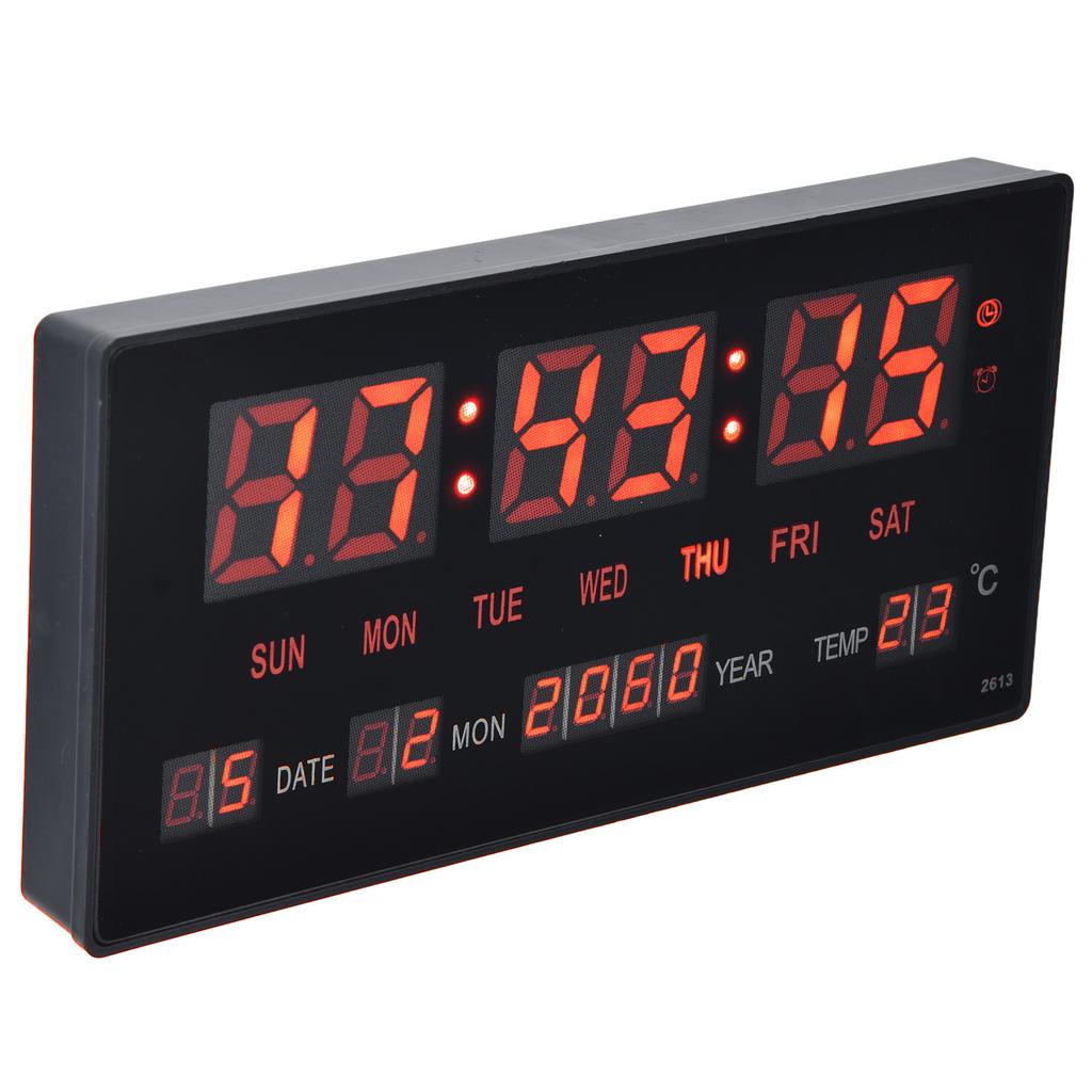 LED digitální nástěnné hodiny Jednoduchý digitální nástěnný kalendář LED stolní hodiny do ložnice Noční kancelář