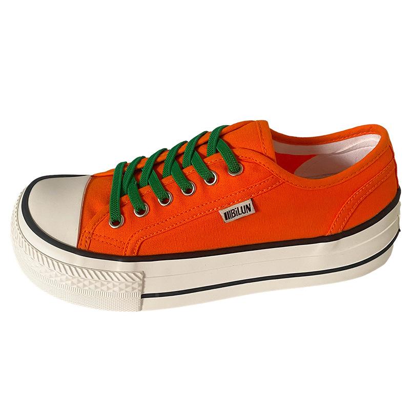 

HY-1200 морковные новые цветные туфли с низким верхом из парусины женские дышащие новые универсальные повседневные белые туфли для досок 35