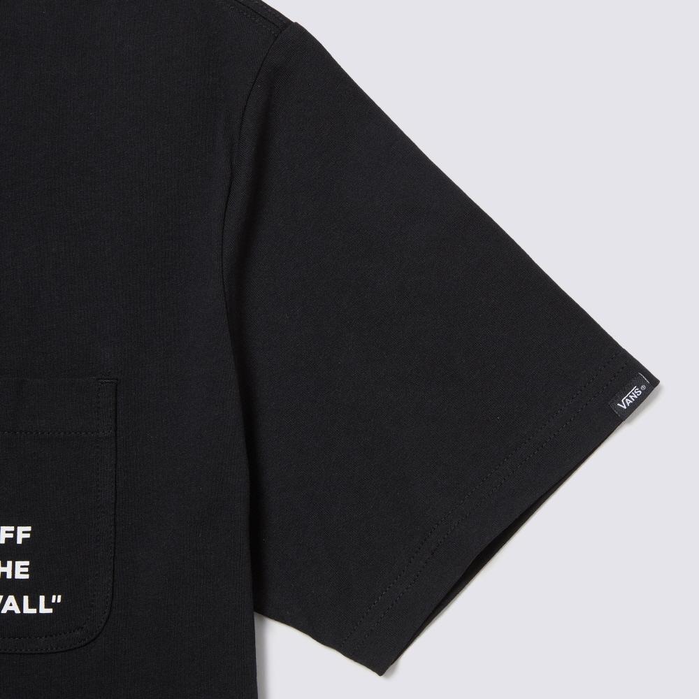 Vans Logo Crew Neck Straight Fit Short Sleeve T-Shirt Men Tops Black VN000GQ6BLK