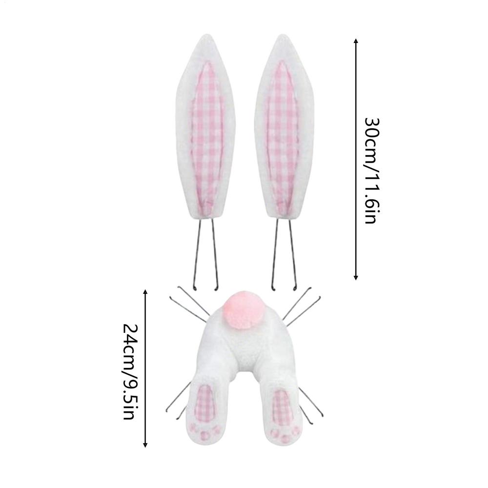 Rabbit Wreath Attachment Cute Butt and Ears Hangable Easter Front Door Wreath Attachment for Spring Holiday Party Indoor Outdoor