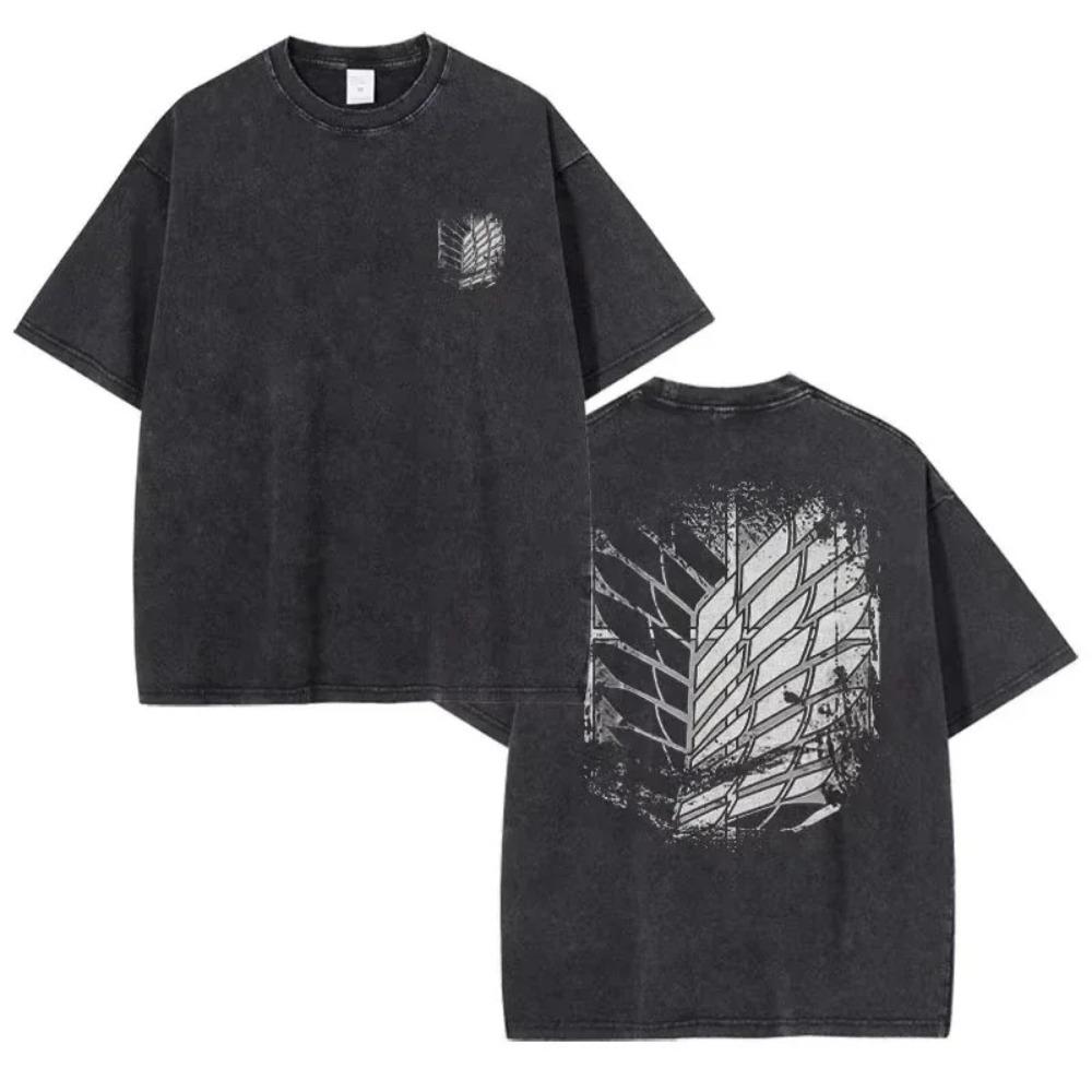 Attack On Titan Eren Yeager Chase Manga Panel Vintage Washed Oversized TShirt  Unisex Anime Streetwear Tee