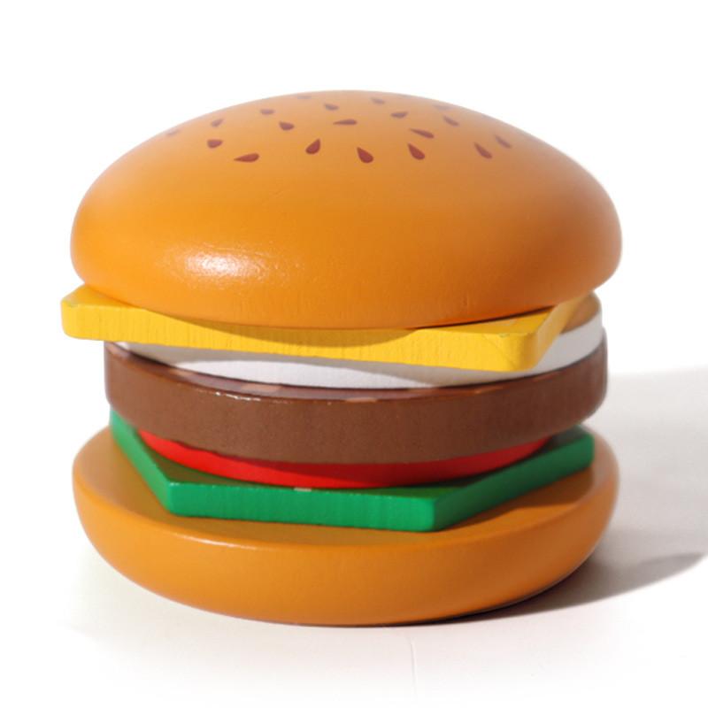Kids Food Wooden Set With Sandwich And Burger For Interaction Play Learning And
