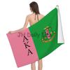 AKA Sorority Gifts for Women Girls 1908 Pink Green Inspired Positive Beach Towel Absorbent Bath Towel for Travel Swimming Sports