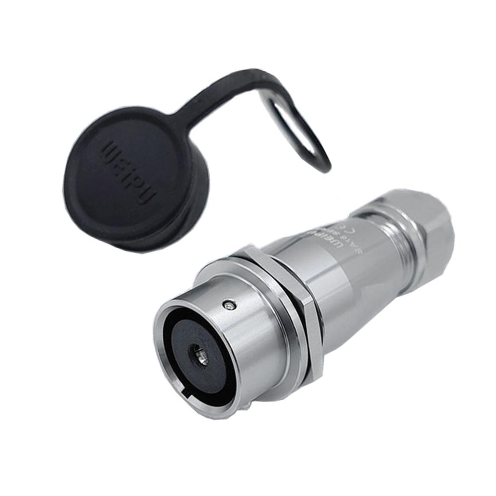 WEIPU SA1610P1S-3 M16 1Pin Outdoor Cable Wire Electrical Power Connector Panel Single Core 50A Aluminum Alloy Waterproof IP67