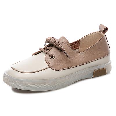 Spring Summer Flat Shoes For Women Soft Cow Leather Soft Bottom Loafers White Casual Shoes Pregnant Flats Driving Moccasins