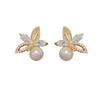 2026 Sweet and Fashionable Mapei Pearl Zircon Flower Stud Earrings S925 Silver Needle Temperament Versatile Exquisite Niche Earrings