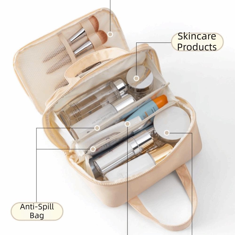 Solid Color Cosmetic Storage Bag Large Capacity Toiletries Storage Pouch  Outdoor
