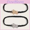Fashion Metal Double Circle Buckle Belt For Women With Elastic Decorative Strap For Outfits