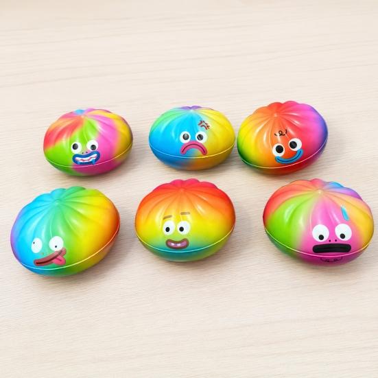 12 Stück Cartoon-Knödel-Quetschspielzeug, Langsam aufsteigendes Dampfbrötchen-Stressabbau-Spielzeug, Handübungs-Entspannungswerkzeug für Kinder und Erwachsene