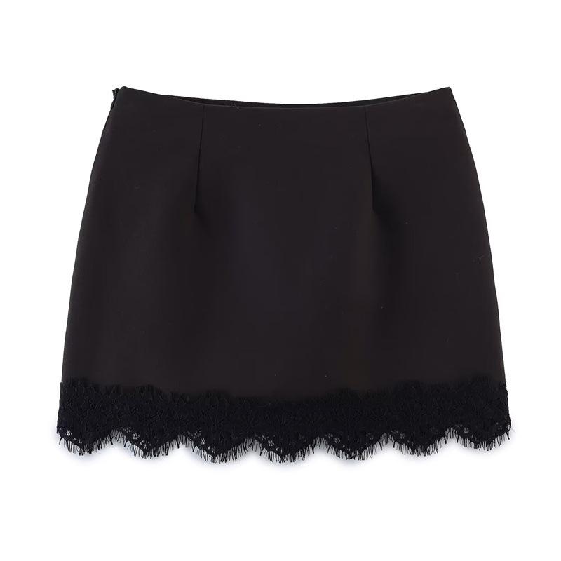 Gonna corta con bordi in pizzo Autunno 2025 Europea & Americana 1165240