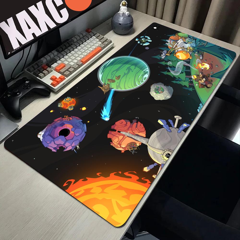 Mouse Pad Black And White Anime Keyboard Pad Laptop Outer Wilds Solar System Desk Mat PC Gaming Accessories Mousepad XXL Carpet