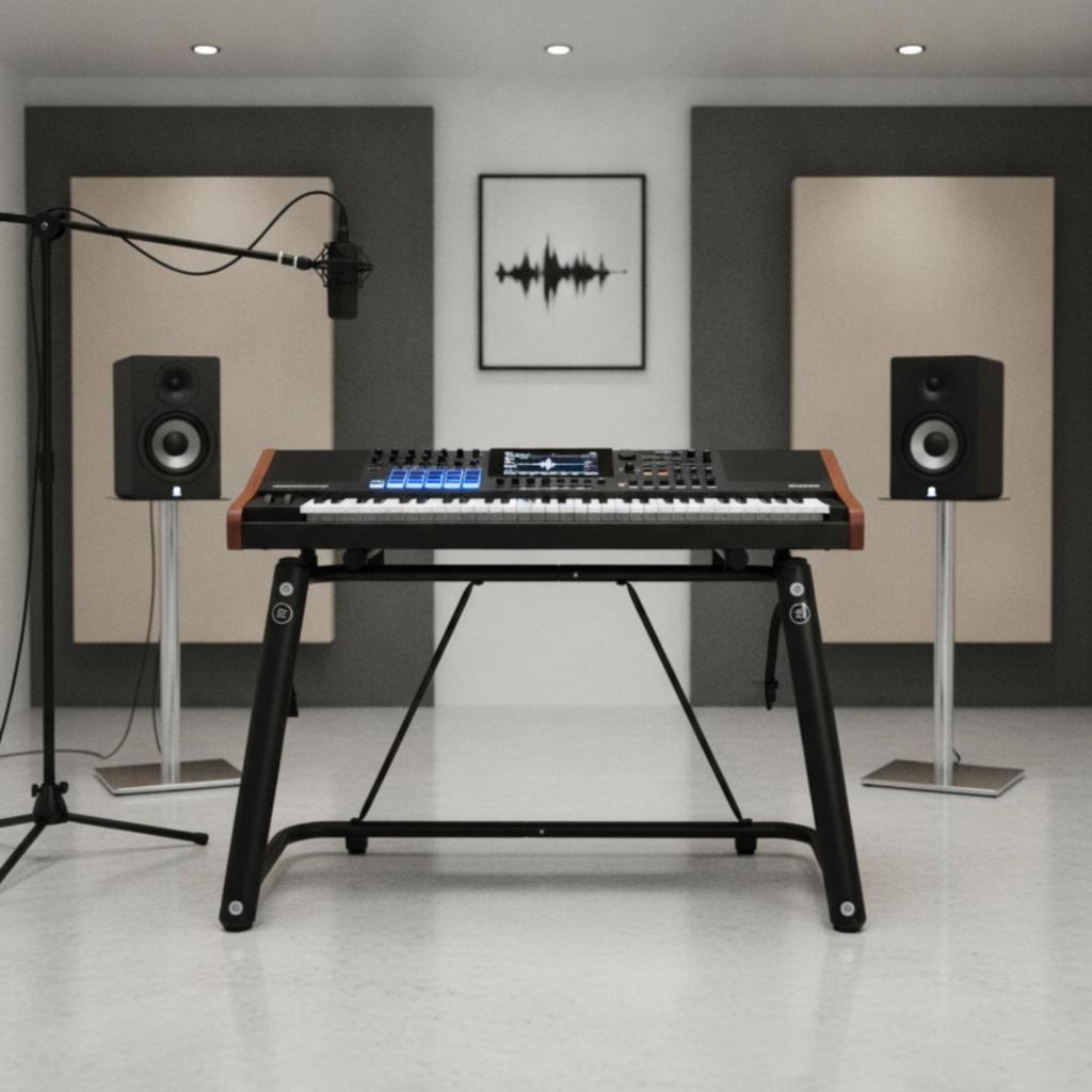 U-Shaped Keyboard Stand Stable Support Cylindrical-Frame for Stage, Keyboardists