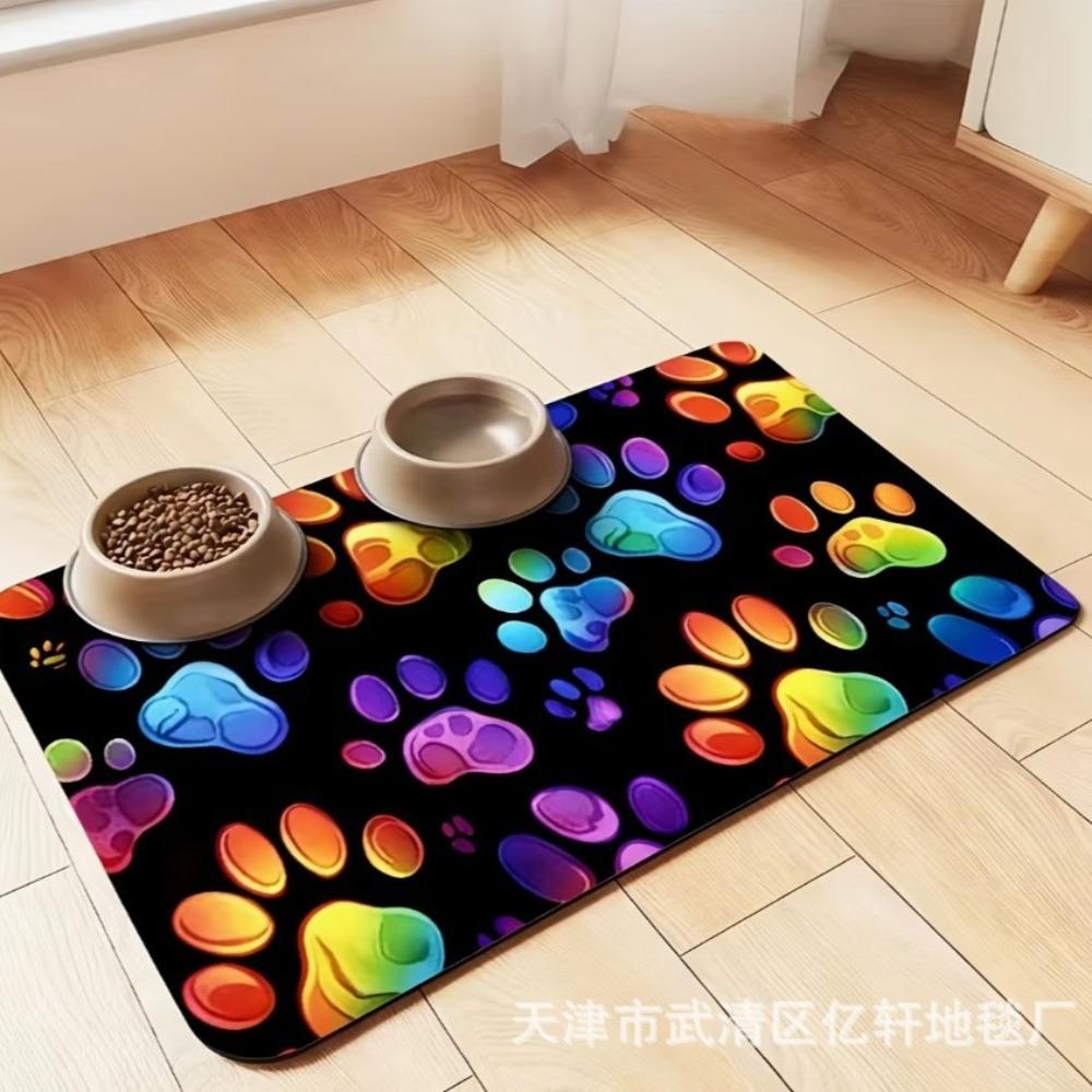 Diatomite Pet Feeding Mat, Non-Slip Quick Dry Dog Cat Food Mat, Stain Resistant Easy Clean Pet Placemat