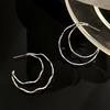 Retro Double Layer Irregular Curve Earrings - Women's Summer Small Design