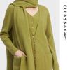 ELLASSAY Women's Long Scarf Faux Two-Piece Knit Sweater