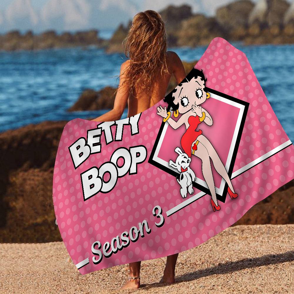 Cute B-BettyS Boop Microfiber Blanket Quick Drying Beach Towels Oversized Printing Super Absorbent Pool Towel Blanket