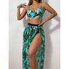 New split swimsuit sexy bikini mesh dress three-piece swimsuit female bikini