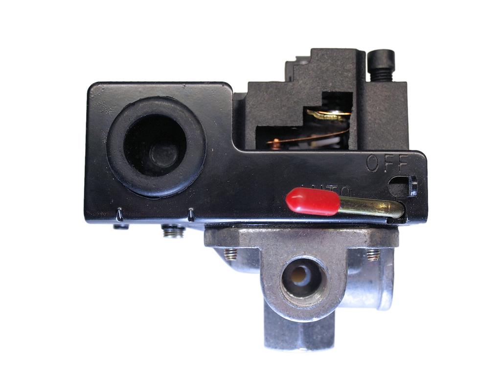 4-Port Side Switch Type 0.8Mpa Air Compressor Pressure Switch for Repair and Replacement, Includes Sealing Tape
