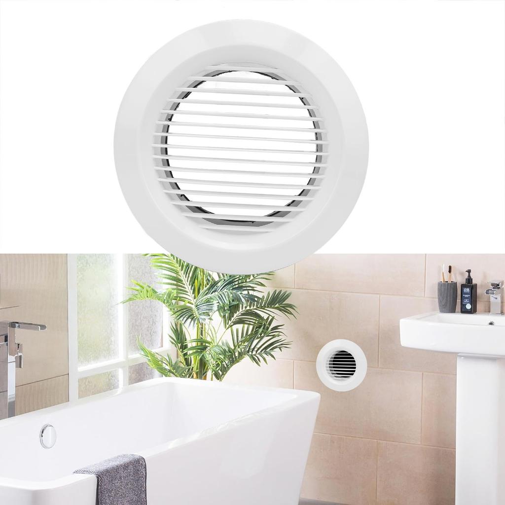 Round Air Vent Louver 150mm ABS Straight Blade Detachable Exhaust Bathroom Vent Cover for Office Kitchen