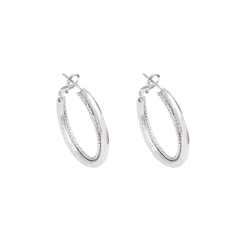 Korean Retro High-End Hoop Earrings: Trendy Hong Kong Style for Women and Influencers